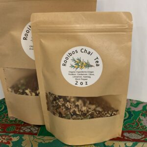 Rooibos Chai Tea Package, shows 2 oz and 4 oz bags.